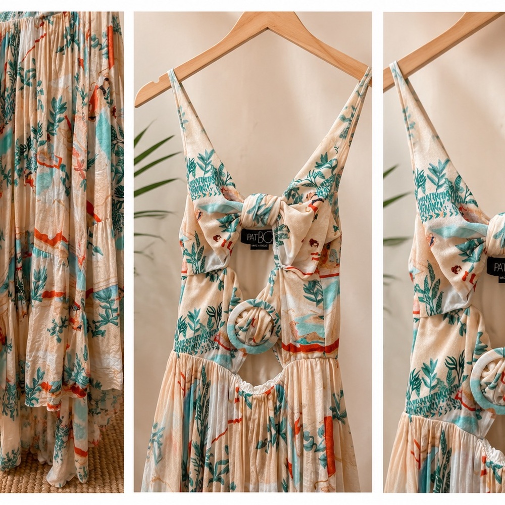PatBO x Eden Rock Tropical Beach Midi Dress Size M - Picture 3 of 4